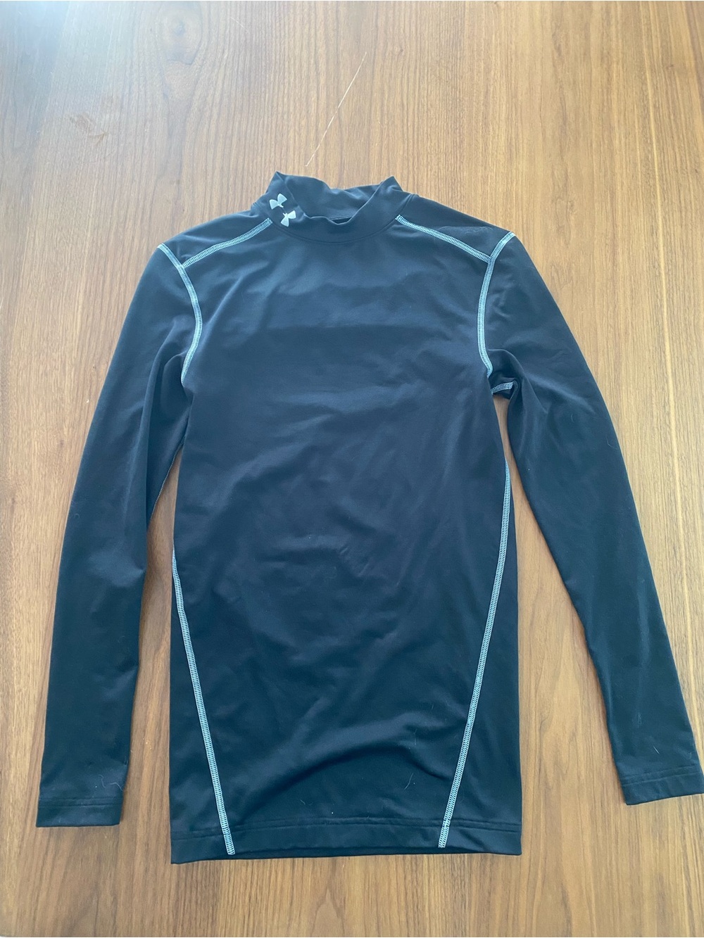 Under Armour Black Long Sleeve Compression Top with Gray Trim